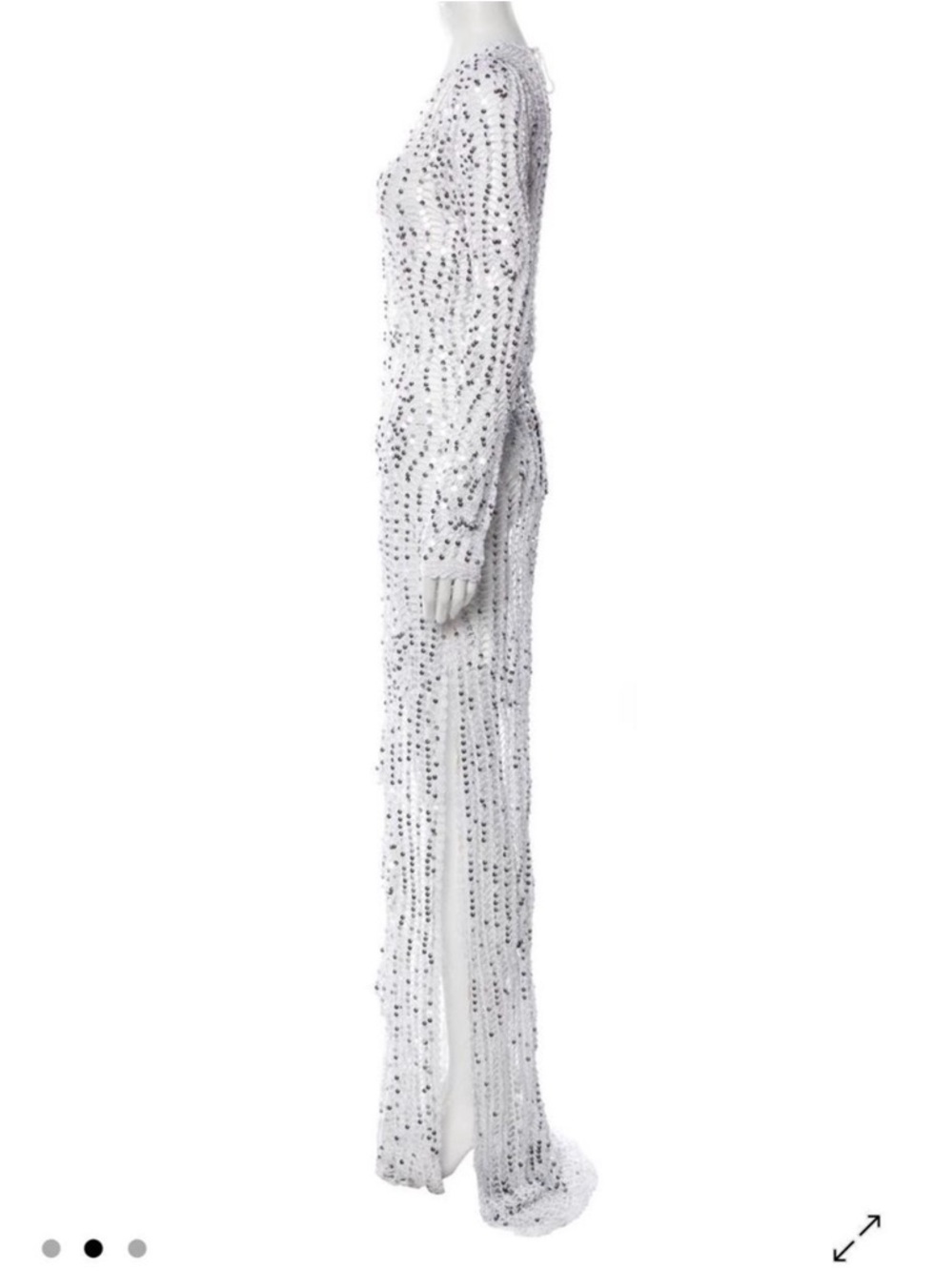Retrofete Sheer Crochet Maxi Dress in White - Picture 4 of 8